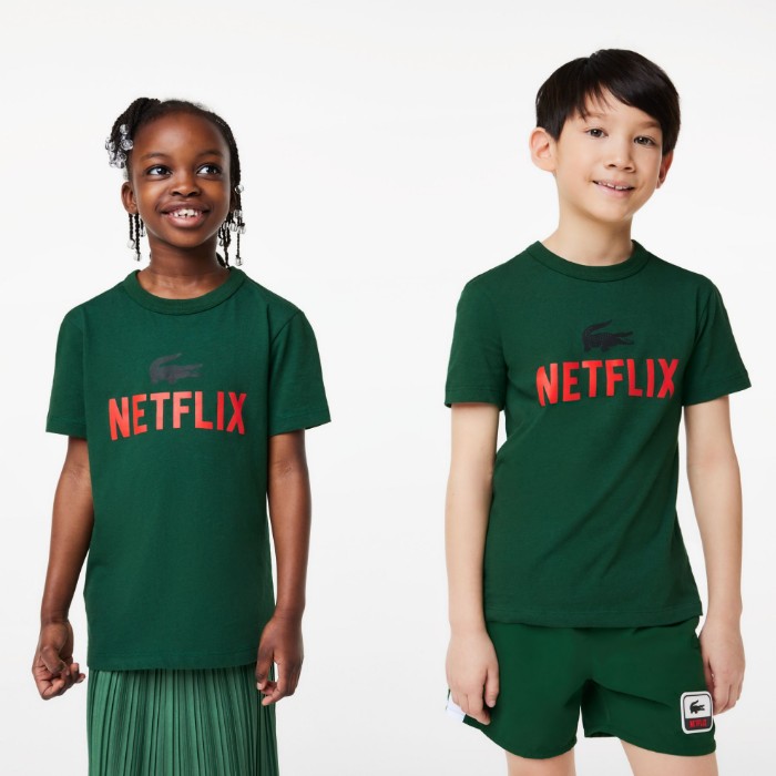 Εικόνα της Παιδικό Lacoste x Netflix Print Βαμβακερό T-Shirt