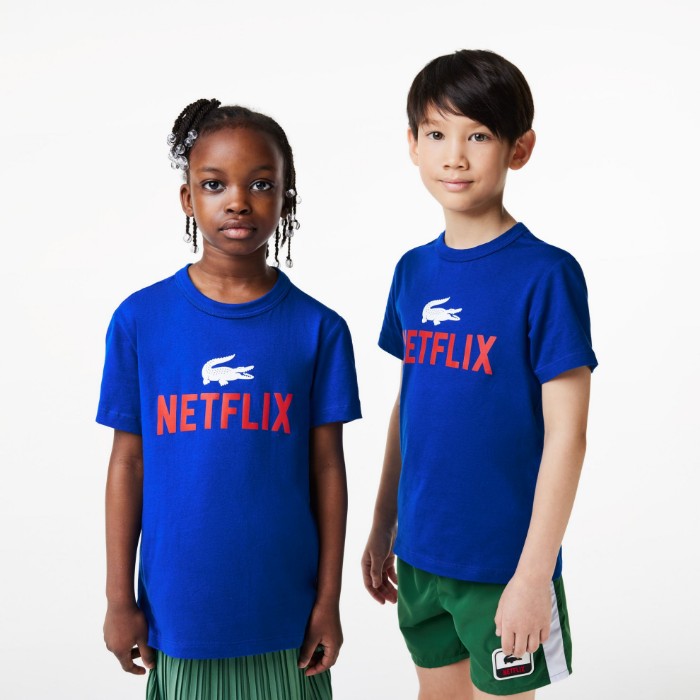 Εικόνα της Παιδικό Lacoste x Netflix Print Βαμβακερό T-Shirt