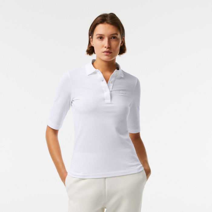Εικόνα της Γυναικεία Supple Cotton Polo Μπλούζα Slim Fit