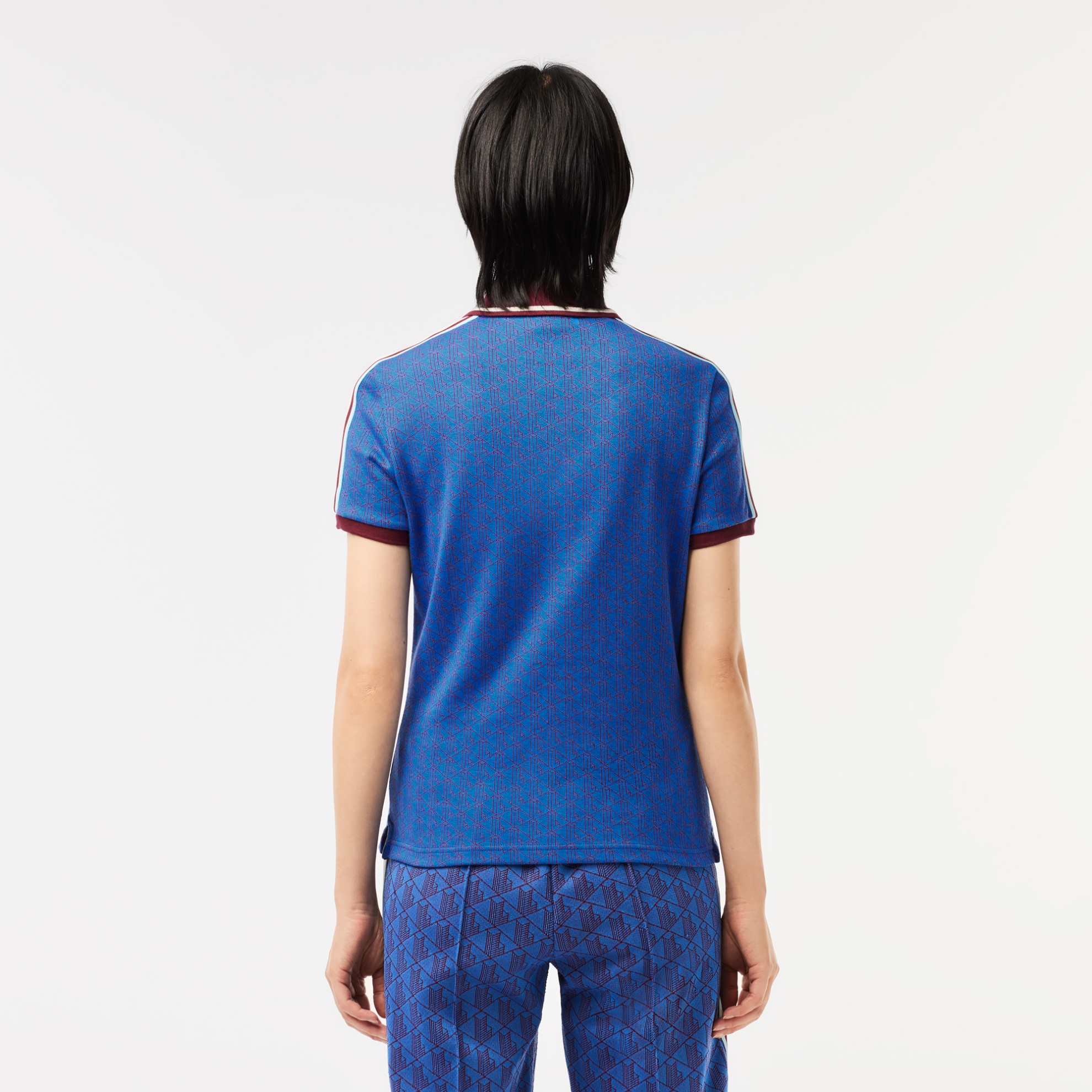 Εικόνα της Γυναικεία Lacoste Monogram Jacquard Polo Μπλούζα Slim Fit 