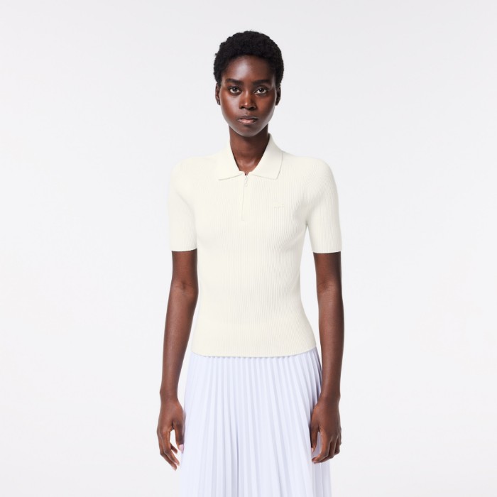 Εικόνα της Γυναικεία Πλεκτή Polo Μπλούζα με Φερμουάρ