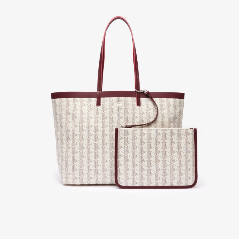 Γυναικεία Coated Canvas Monogram Tote Τσάντα Lacoste Greece Online
