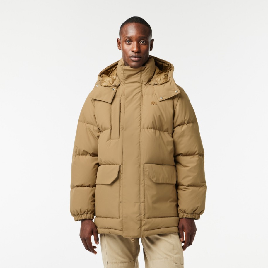 Ανδρικό Removable Hood Midi Puffer Jacket | Lacoste Greece Online Boutique