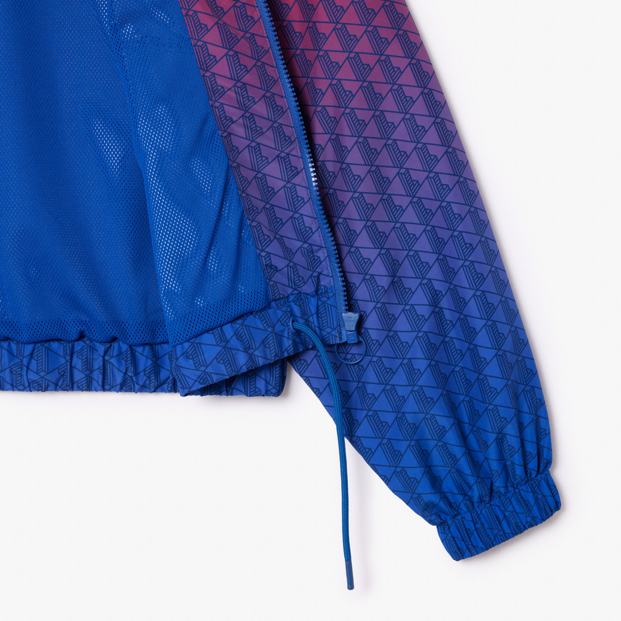 Εικόνα της Γυναικείο Κοντό Zipped Monogram Print Ombre Sportsuit Jacket