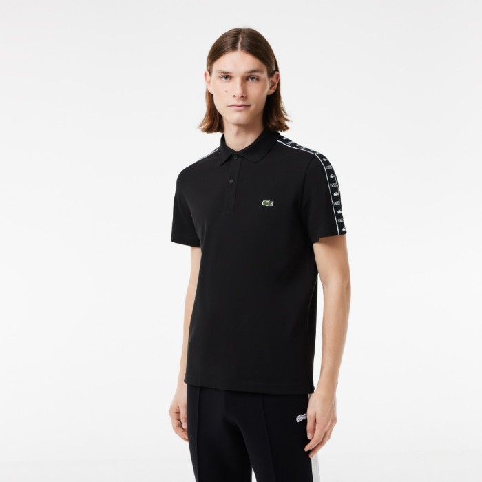 Εικόνα της Ανδρική Logo Stripe Stretch Piqué Polo Μπλούζα