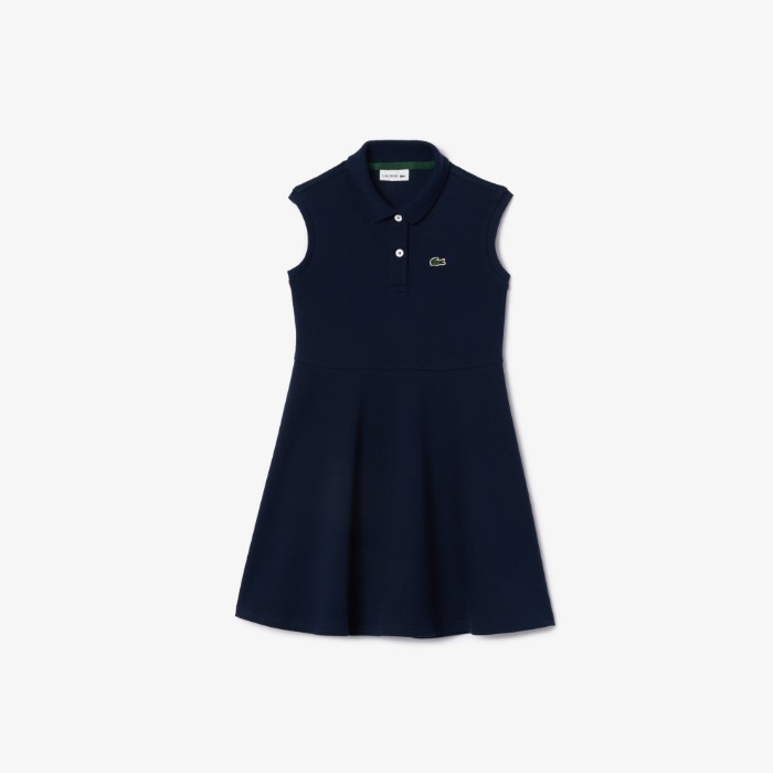 Εικόνα της Παιδικό Lacoste Fit and Flare Stretch Piqué Polo Φόρεμα