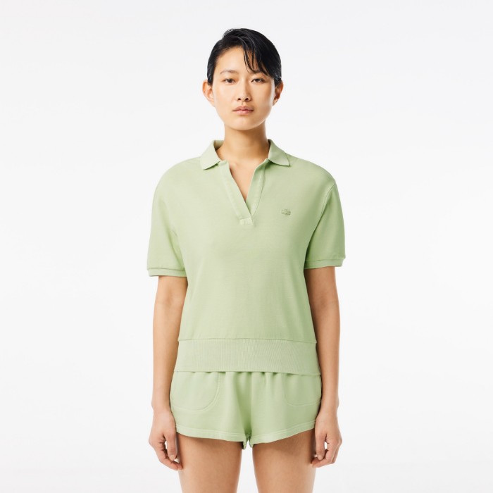 Εικόνα της Γυναικεία Natural Dyed Cotton Piqué Polo Μπλούζα