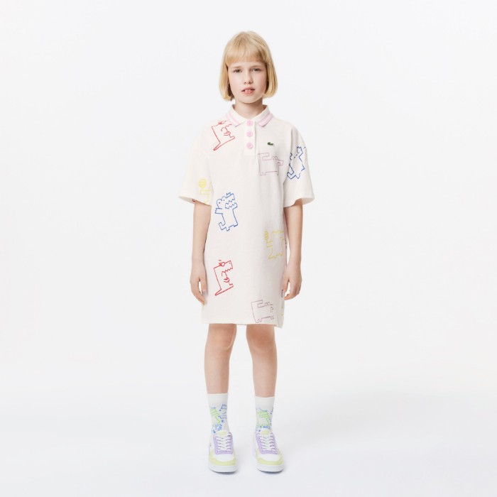 Εικόνα της Παιδικό Croc Print Cotton Piqué Φόρεμα