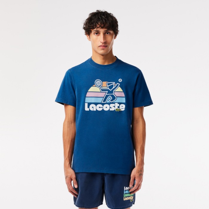Εικόνα της Ανδρικό Washed Effect Tennis Print T-Shirt