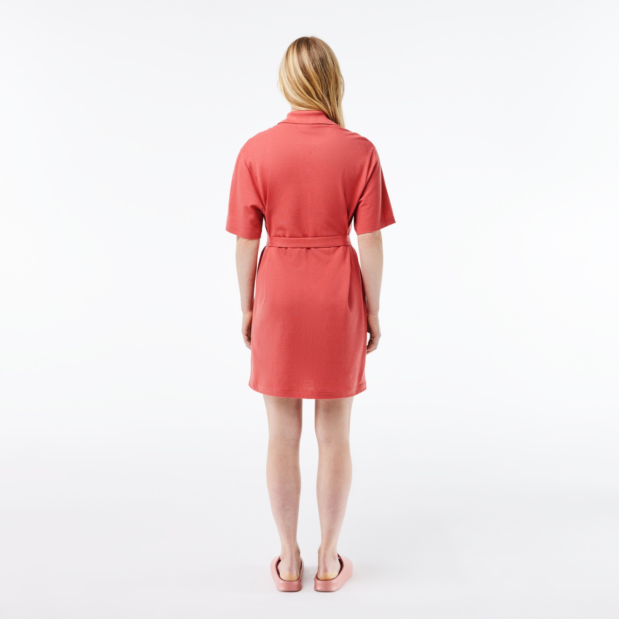 Εικόνα της Γυναικείο Linen/Cotton Φόρεμα με Ζώνη και Κουμπιά