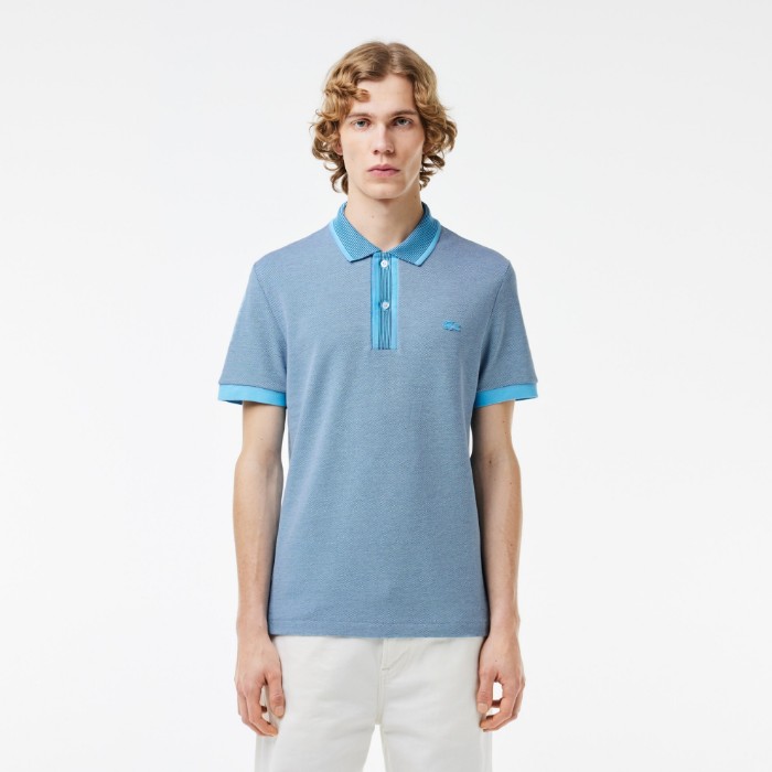 Εικόνα της Ανδρική Contrast Caviar Texturized Piqué Polo Μπλούζα Regular Fit 