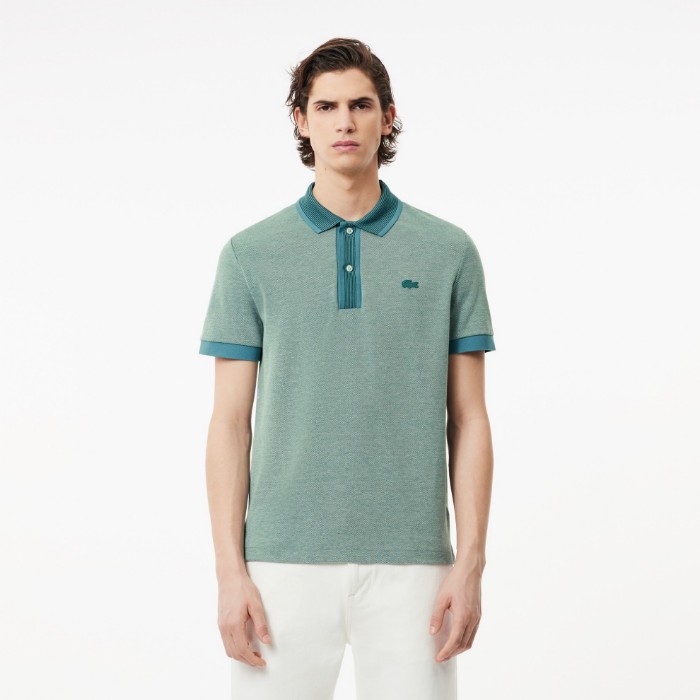 Εικόνα της Ανδρική Contrast Caviar Texturized Piqué Polo Μπλούζα Regular Fit 