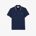 Ανδρική Stretch Cotton Piqué Contrast Collar Polo Μπλούζα Regular Fit