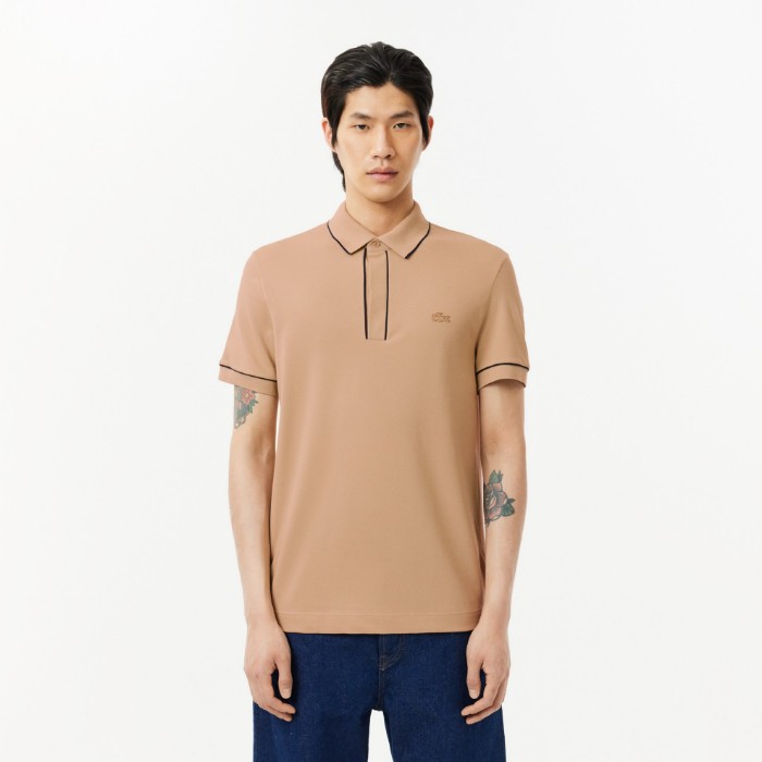 Εικόνα της Smart Paris Stretch Cotton Contrast Trim Polo Shirt
