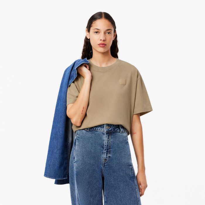 Εικόνα της Γυναικείο Oversized Washed Effect Βαμβακερό T-Shirt