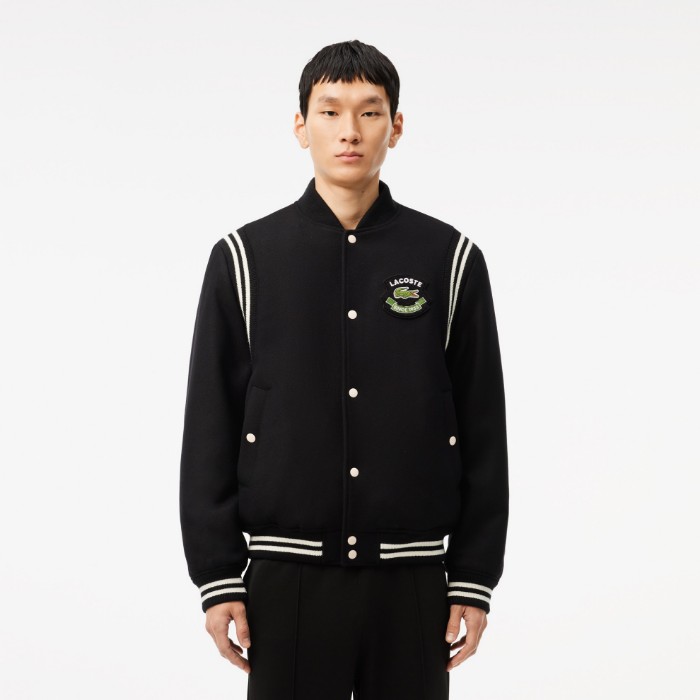 Εικόνα της Ανδρικό Wool Contrast Badge Varsity Jacket