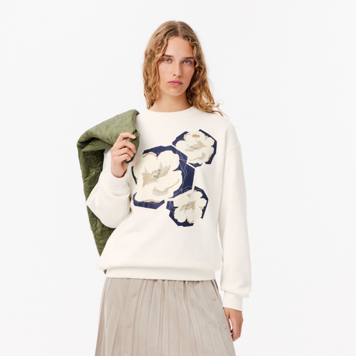 Εικόνα της Γυναικείο Oversized Printed Fleece Φούτερ