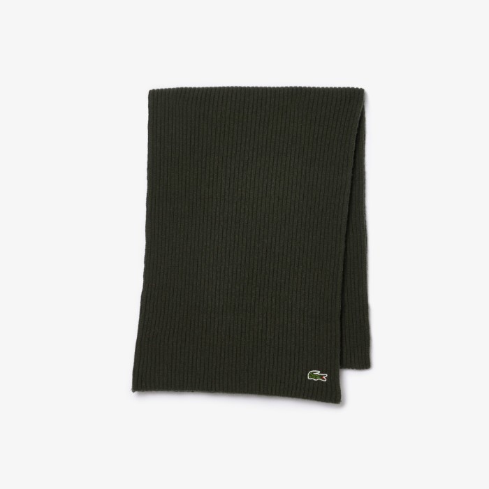 Εικόνα της Unisex Lacoste Ribbed Μάλλινο Κασκόλ