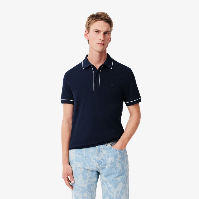 Εικόνα της Smart Paris Stretch Cotton Contrast Trim Polo Μπλούζα