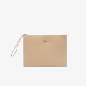 Unisex Anna Coated Piqué Canvas Clutch με Φερμουάρ