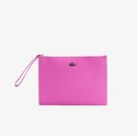 Unisex Anna Coated Piqué Canvas Clutch με Φερμουάρ