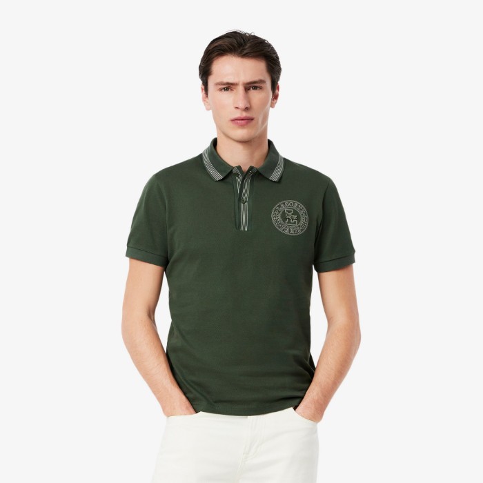 Εικόνα της Ανδρική L.12.12 Badge Print Polo Μπλούζα Regular Fit 