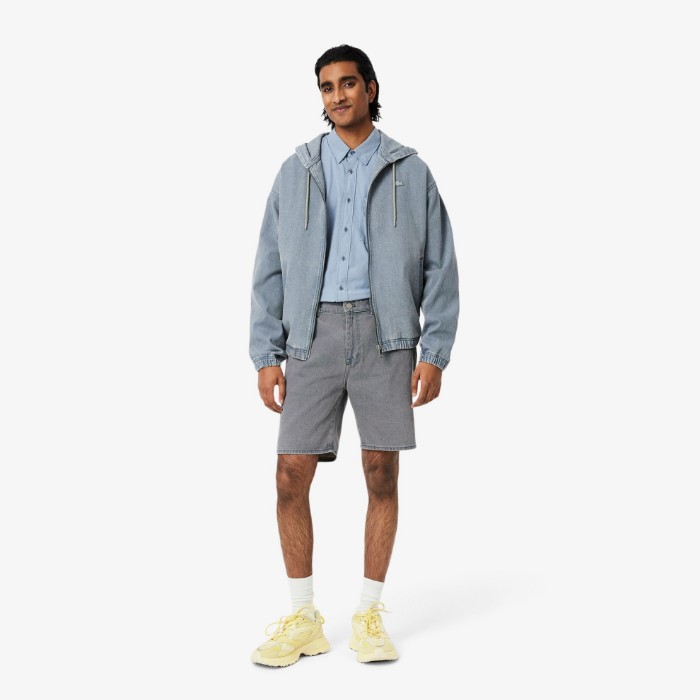 Εικόνα της Ανδρικό Washed Effect Dyed Denim Bermuda Σορτς