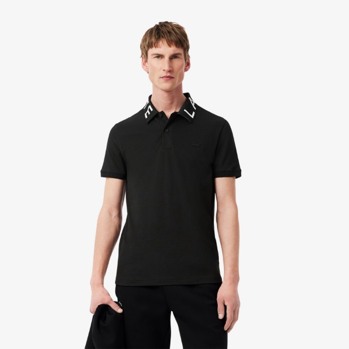 Εικόνα της Ανδρική Jacquard Branded Polo Μπλούζα Slim Fit 