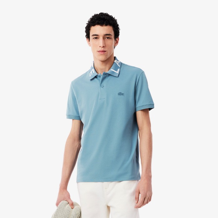 Εικόνα της Ανδρική Jacquard Branded Polo Μπλούζα Slim Fit 