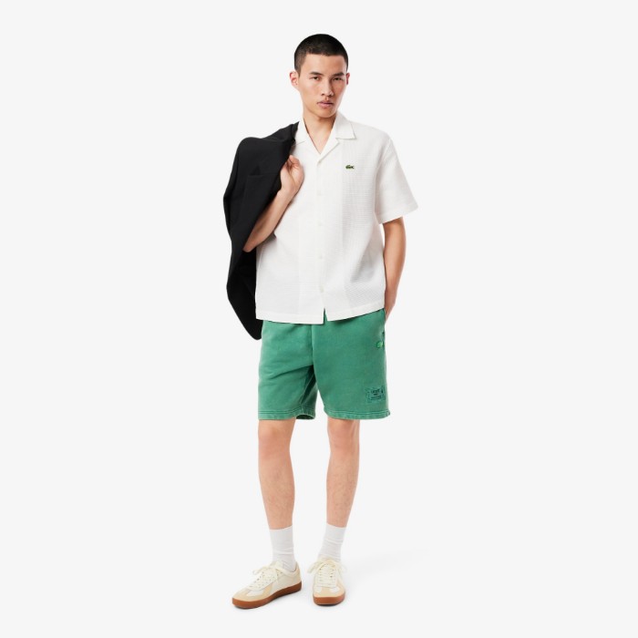 Εικόνα της Ανδρικό Washed Effect Cotton Fleece Σορτς