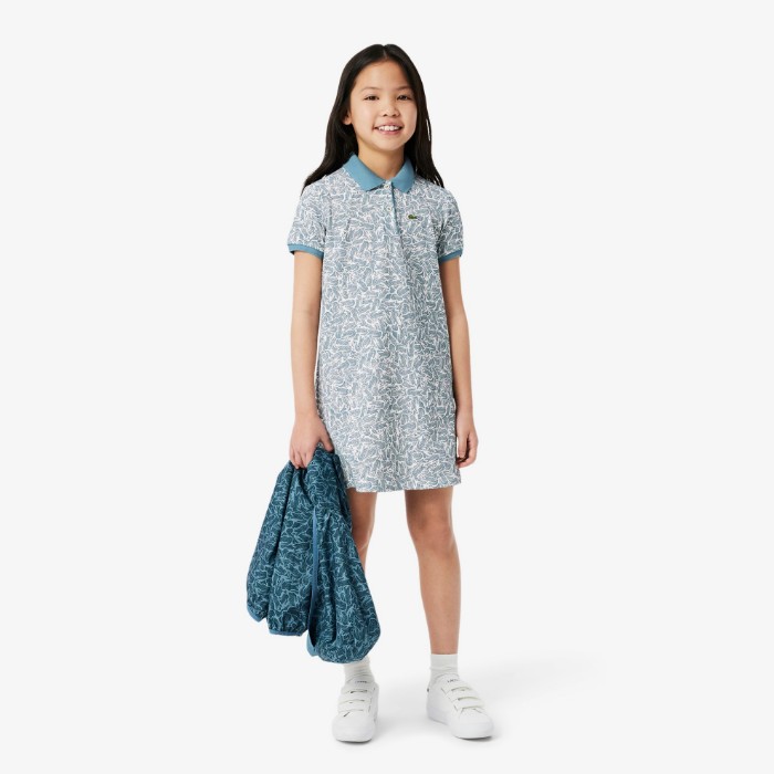 Εικόνα της Παιδικό Printed Cotton Polo Φόρεμα