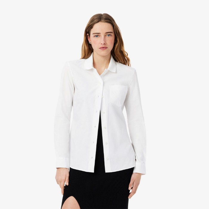 Εικόνα της Γυναικείο Stretch Poplin Πουκάμισο Slim Fit 