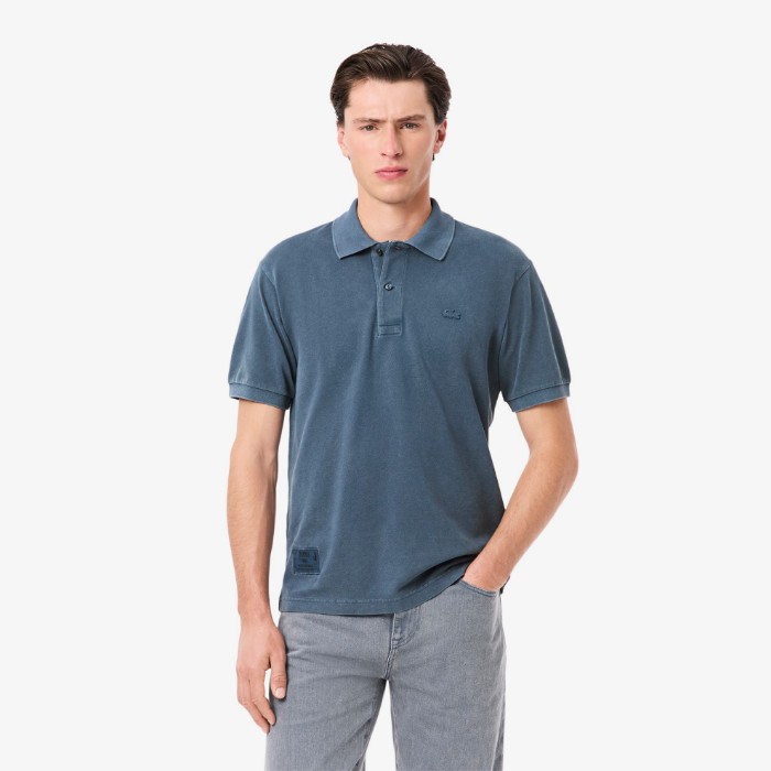 Εικόνα της Ανδρική L.12.12 Wash Effect Polo Μπλούζα Classic Fit 