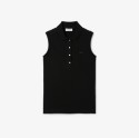 Γυναικεία Αμάνικη Cotton Piqué Polo Μπλούζα Slim Fit