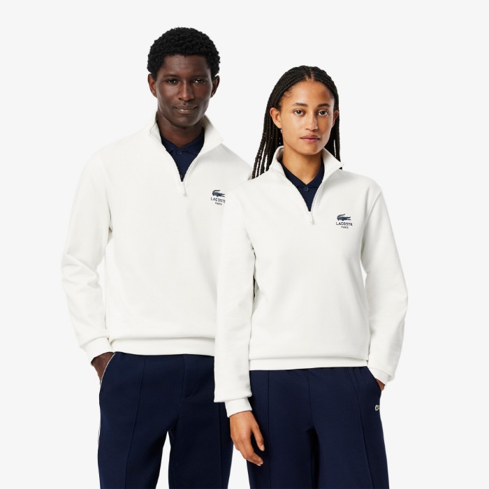 Εικόνα της Unisex High Neck Zip-Up Print Φούτερ