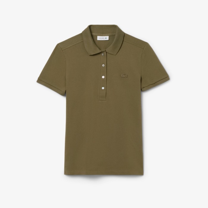 Εικόνα της Γυναικεία Stretch Cotton Piqué Polo Μπλούζα Slim Fit