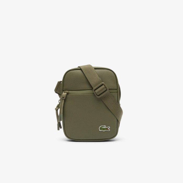 Εικόνα της Ανδρική LCST Coated Canvas Μικρή Flat Crossbody Τσάντα