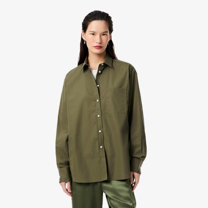 Εικόνα της Γυναικείο Oversized Cotton Poplin Πουκάμισο