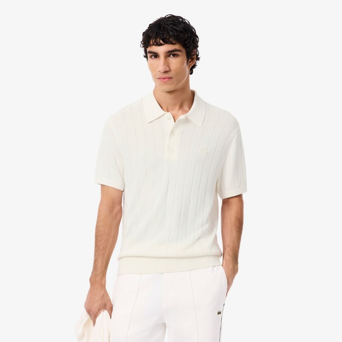 Εικόνα της Ανδρική Fluid Ribbed Πλεκτή Polo Μπλούζα