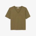 Γυναικείο Soft Cotton Jersey V Neck T-shirt Relaxed Fit