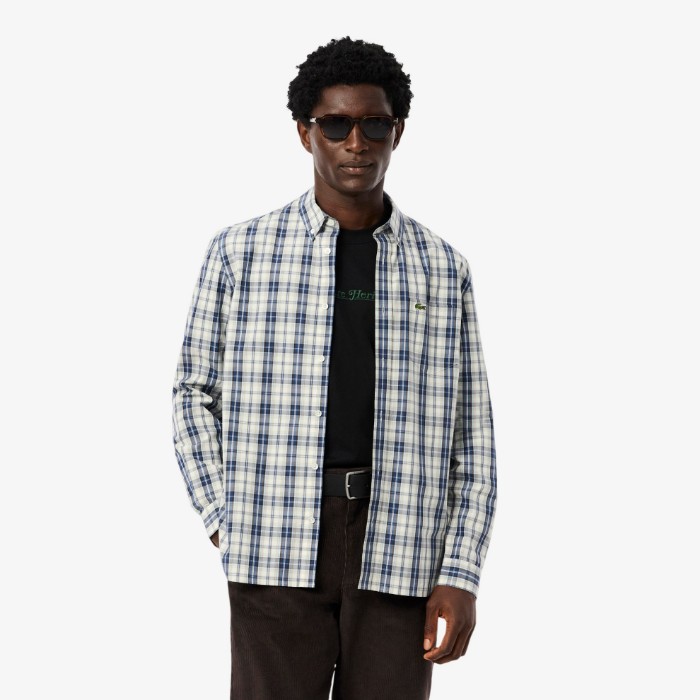 Εικόνα της Ανδρικό Poplin Καρό Πουκάμισο Regular Fit 