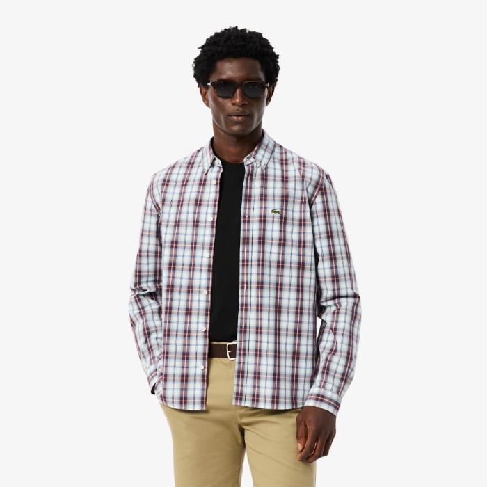 Εικόνα της Ανδρικό Poplin Καρό Πουκάμισο Regular Fit 