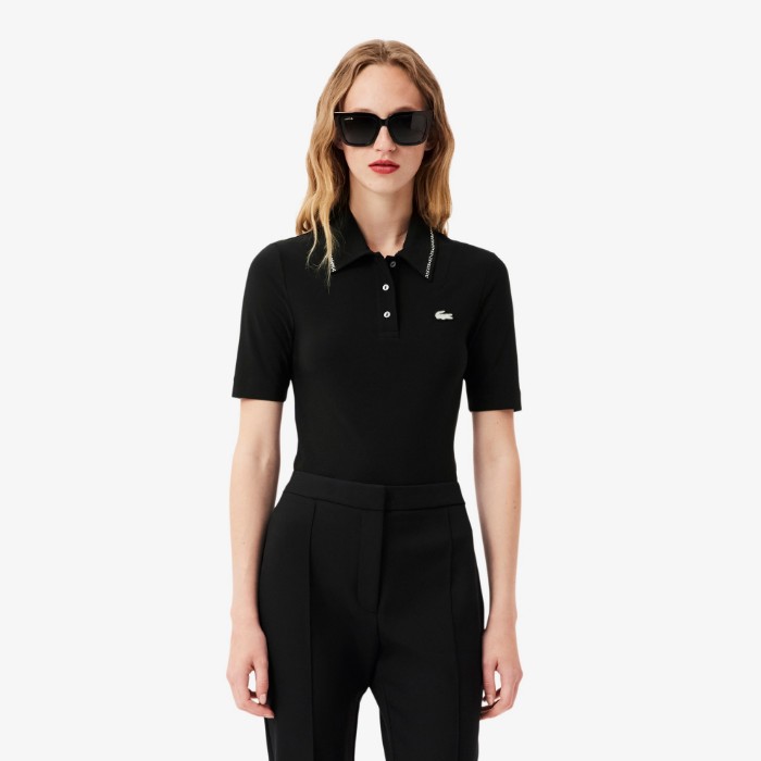 Εικόνα της Γυναικεία L.12.d Diamante Pop Polo Μπλούζα Slim Fit 