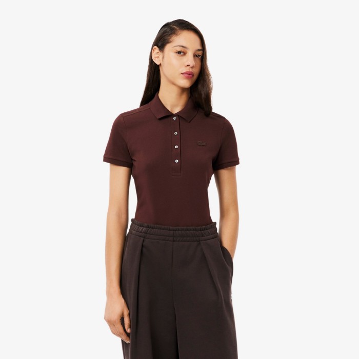 Εικόνα της Γυναικεία Stretch Cotton Piqué Polo Μπλούζα Slim Fit