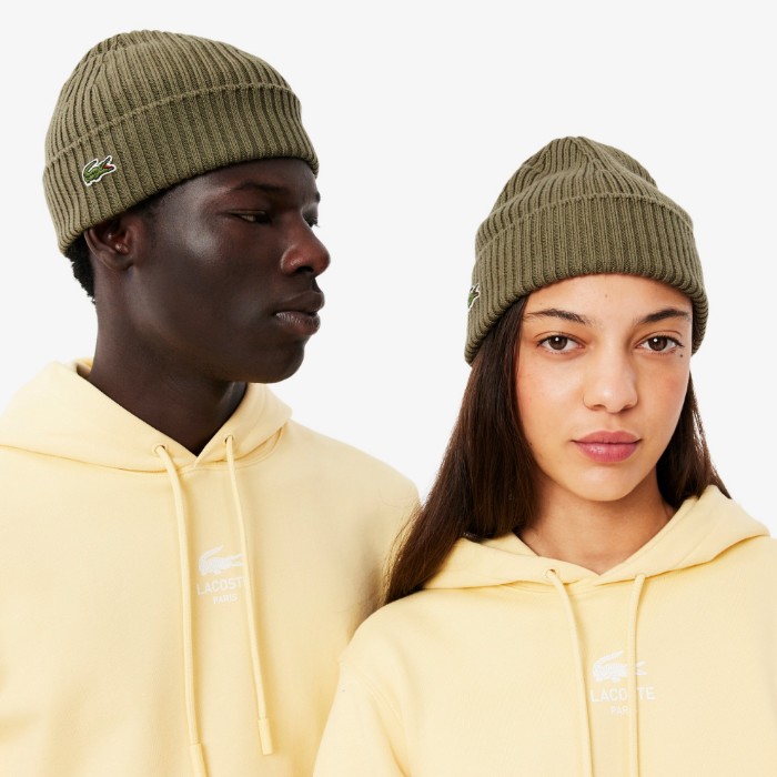 Εικόνα της Unisex Lacoste Ribbed Μάλλινος Σκούφος