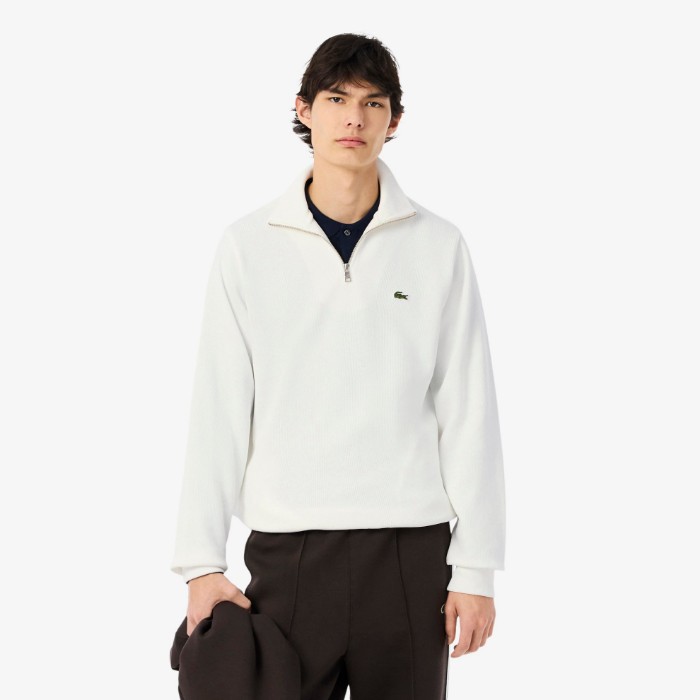 Εικόνα της Ανδρικό Zippered Stand-Up Collar Βαμβακερό Φούτερ