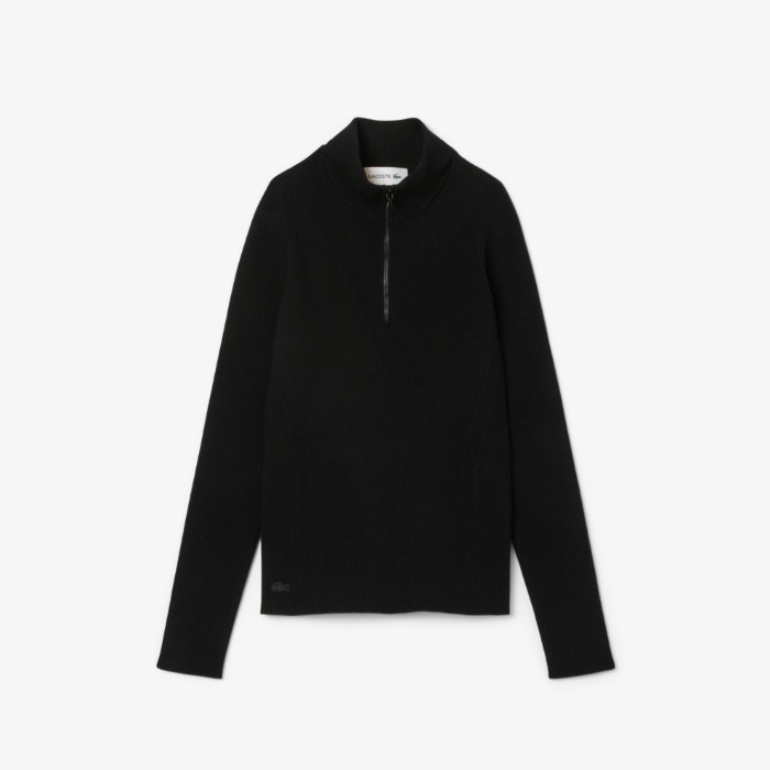 Εικόνα της Γυναικείο High-Neck 3D Ribbed Knit Πουλόβερ 