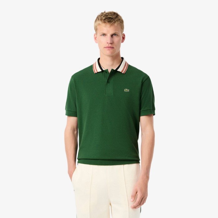 Εικόνα της Ανδρική Made in France Stripe Collar Polo Μπλούζα Classic Fit 