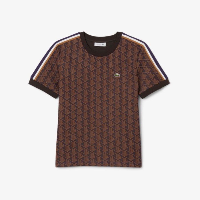 Εικόνα της Γυναικείο Monogram Jacquard T-shirt Slim Fit