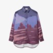 Γυναικείο Oversized Landscape Print Satin Πουκάμισο